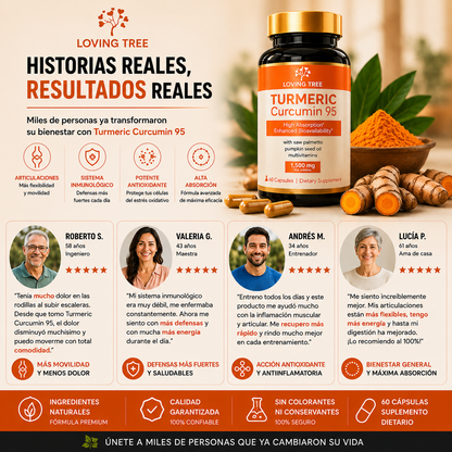 CurcuFlex – Turmeric Curcumin Premium para Desinflamar, Aliviar Articulaciones y Potenciar tu Bienestar Diario ✅