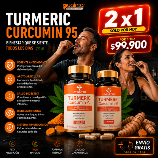 CurcuFlex – OFERTA 2X1 Turmeric Curcumin Premium para Desinflamar, Aliviar Articulaciones y Potenciar tu Bienestar Diario ✅